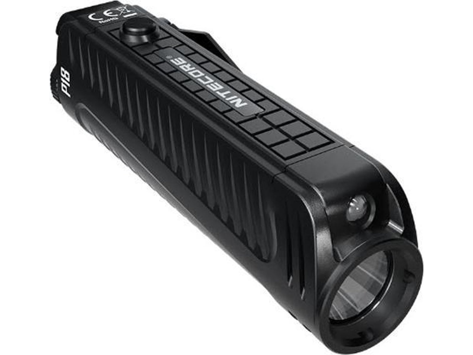 Nitecore P18 CREE XHP35 HD Compact Flashlight w/Silent Tactical Switch & Auxiliary Red LED 18650 White 1800 Lumens Black 6952506405046