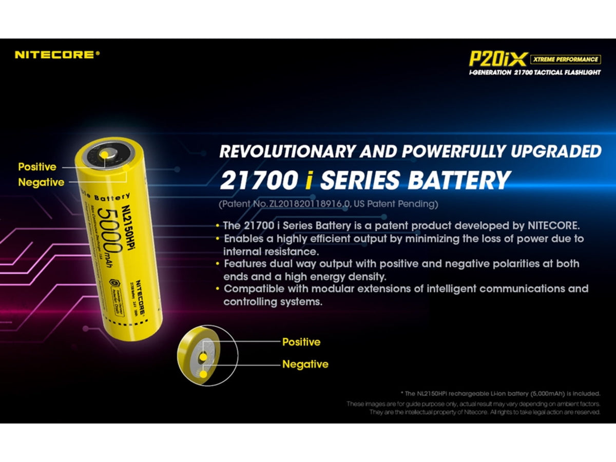 Nitecore P20iX CREE XP-L2 V6 LEDs USB-C Rechargeable Flashlight 21700 White 4000 Lumens Black