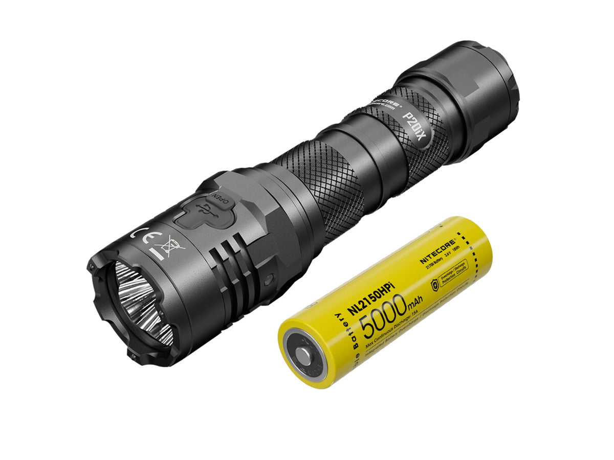Nitecore P20iX CREE XP-L2 V6 LEDs USB-C Rechargeable Flashlight 21700 White 4000 Lumens Black