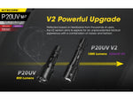 Nitecore P20UV V2 CREE XP-L2 V6 LED Flashlight 18650 White 1000 Lumens Black