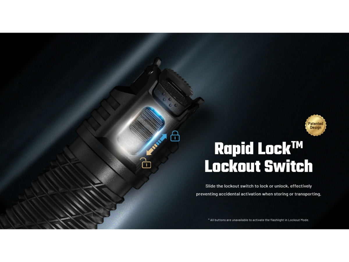 Nitecore P27iX 5000 Lumen 21700 Li-Ion Rechargeable LED Customizable Tactical Flashlight w/ Multi-Beam Modes Black P27iX