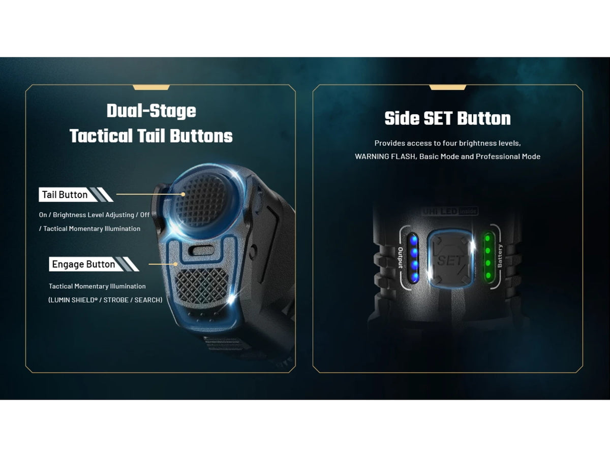 Nitecore P27iX 5000 Lumen 21700 Li-Ion Rechargeable LED Customizable Tactical Flashlight w/ Multi-Beam Modes Black P27iX