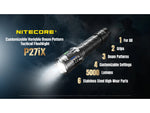 Nitecore P27iX 5000 Lumen 21700 Li-Ion Rechargeable LED Customizable Tactical Flashlight w/ Multi-Beam Modes Black P27iX