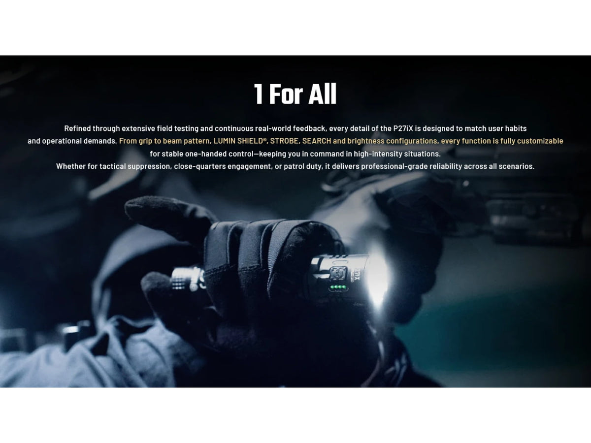 Nitecore P27iX 5000 Lumen 21700 Li-Ion Rechargeable LED Customizable Tactical Flashlight w/ Multi-Beam Modes Black P27iX