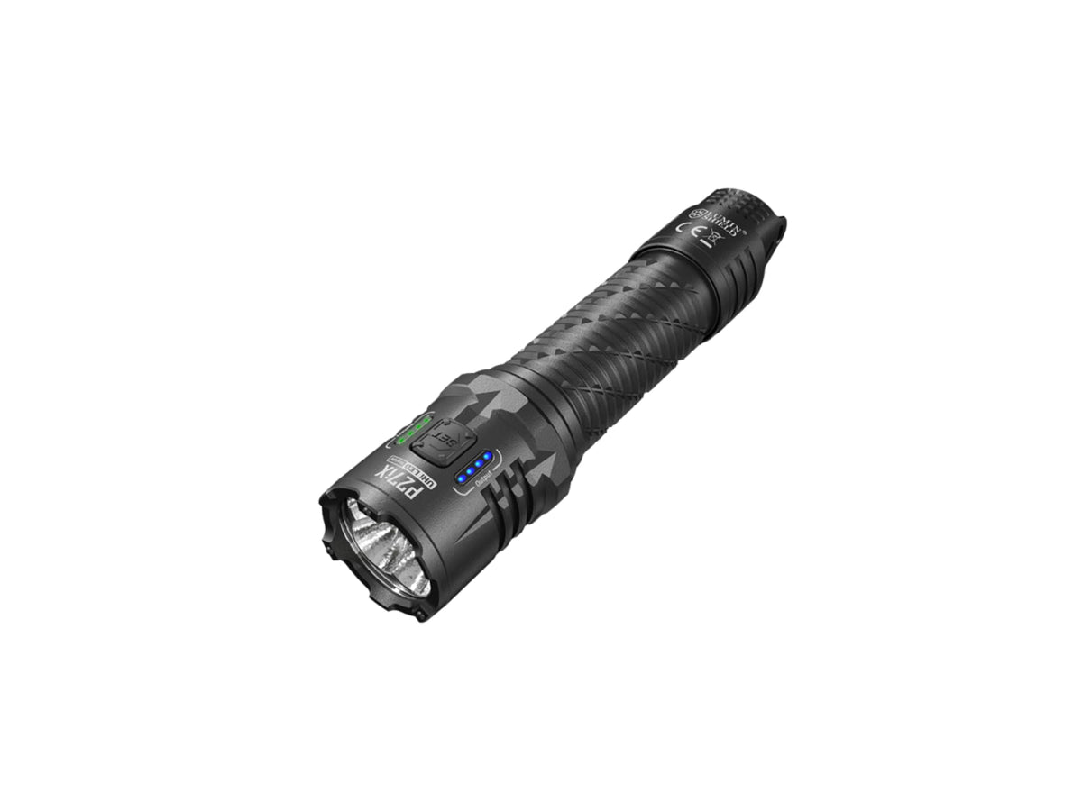 Nitecore P27iX 5000 Lumen 21700 Li-Ion Rechargeable LED Customizable Tactical Flashlight w/ Multi-Beam Modes Black P27iX