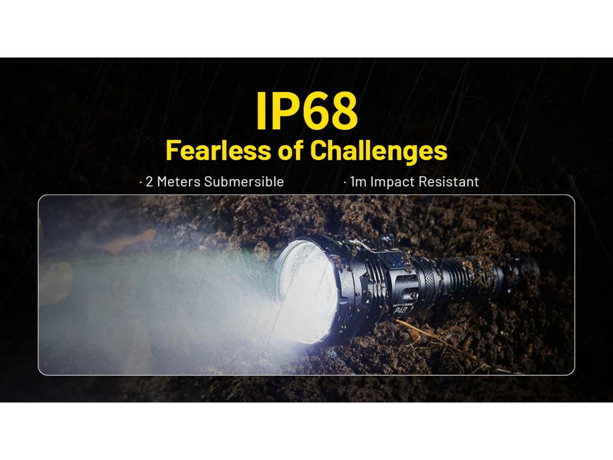 Nitecore P40 3171 Yards Ultra Long Throwing USB-C Rechargeable 2000 Lumens LED Flashlight Black