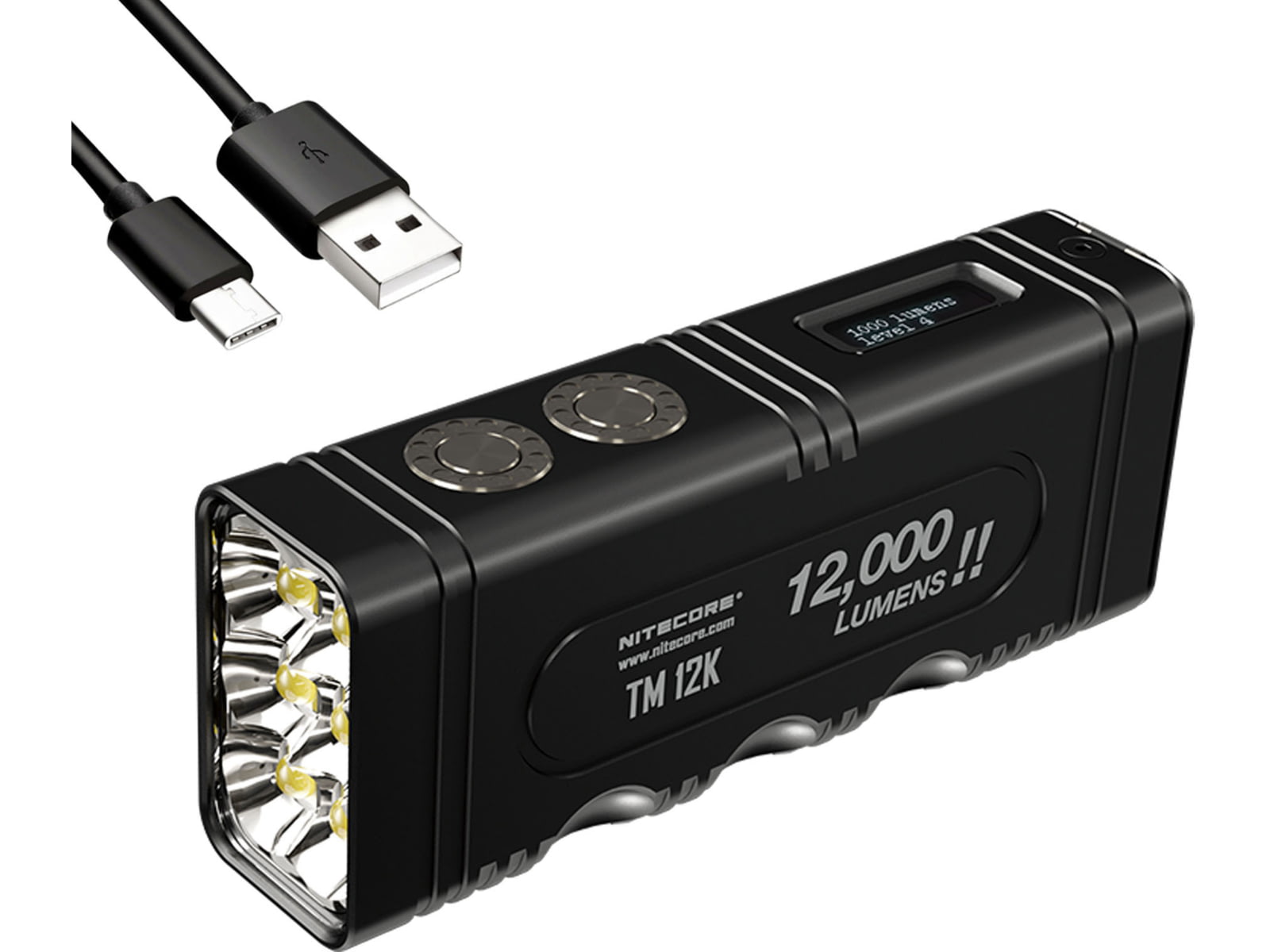 Nitecore TM12K CREE XHP50 LED Rechargeable Flashlight 12000 Lumen Black 6952506407477