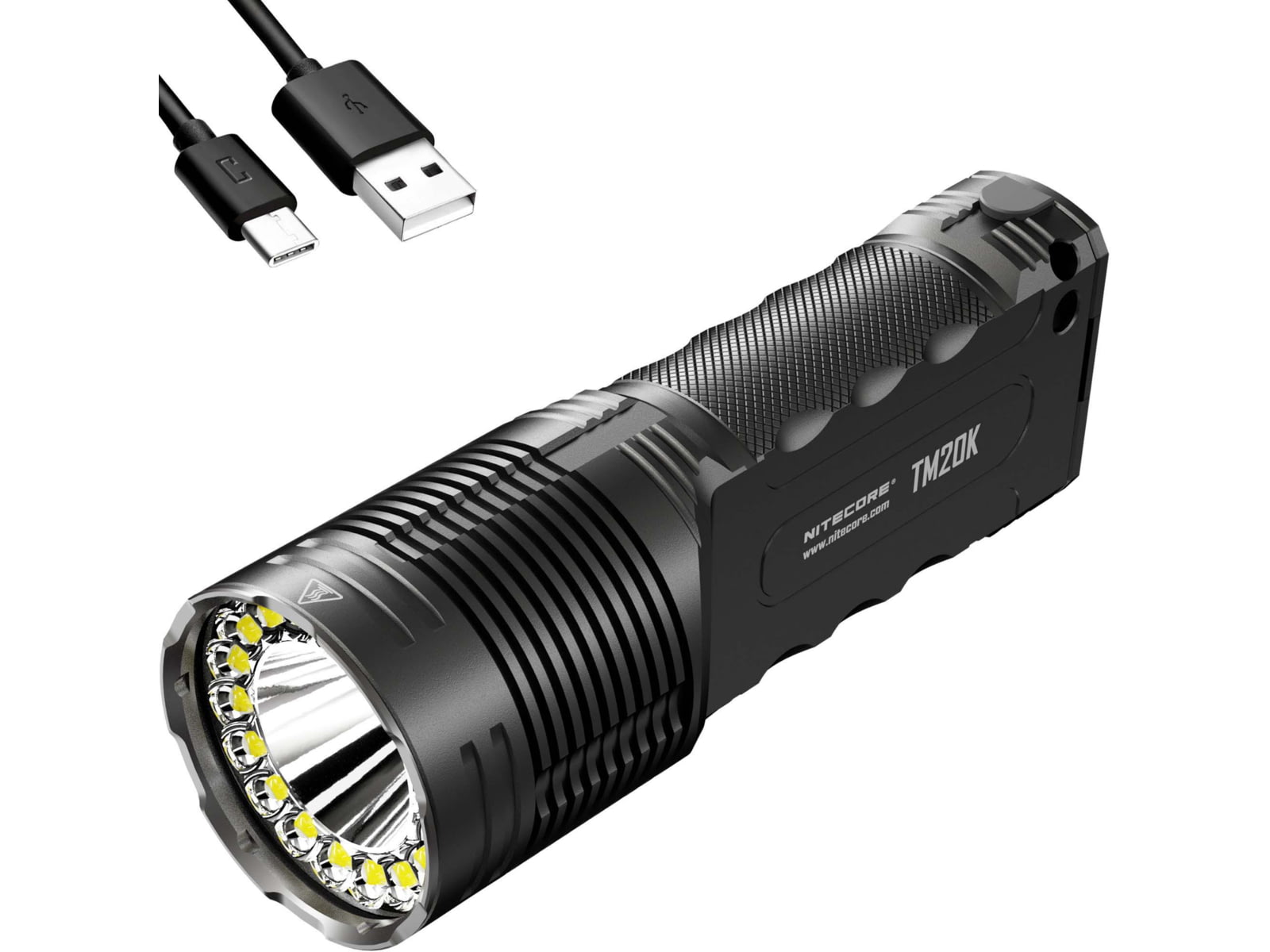 Nitecore TM20K CREE XP-L2 LEDs Rechargeable Flashlight 9600mAh Li-ion Battery White 20000 Lumens Black 6952506407057