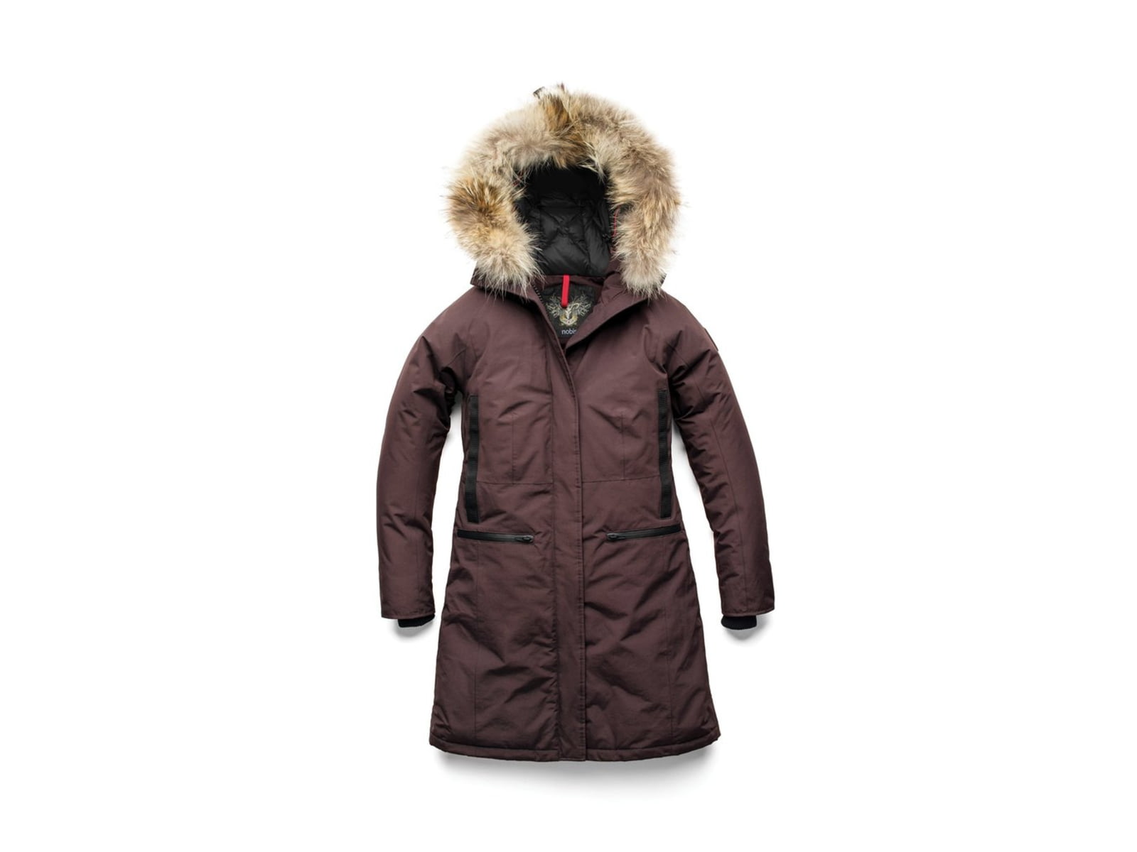 Nobis Alissa Midi Fitted Parka - Women's Burgundy Extra Small ALISSA-CY BURGUNDY-XS