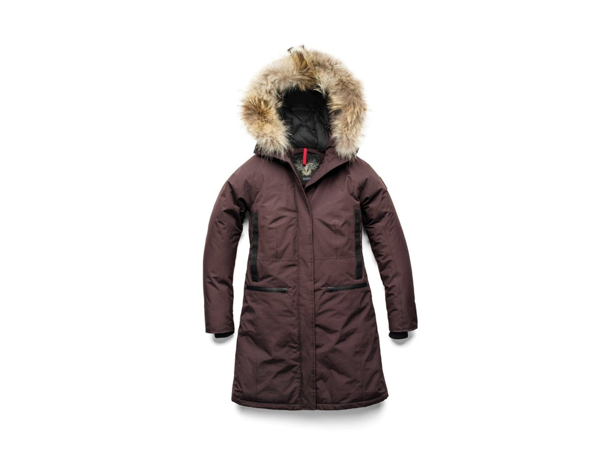 Nobis Alissa Midi Fitted Parka - Women's Burgundy Extra Small ALISSA-CY BURGUNDY-XS