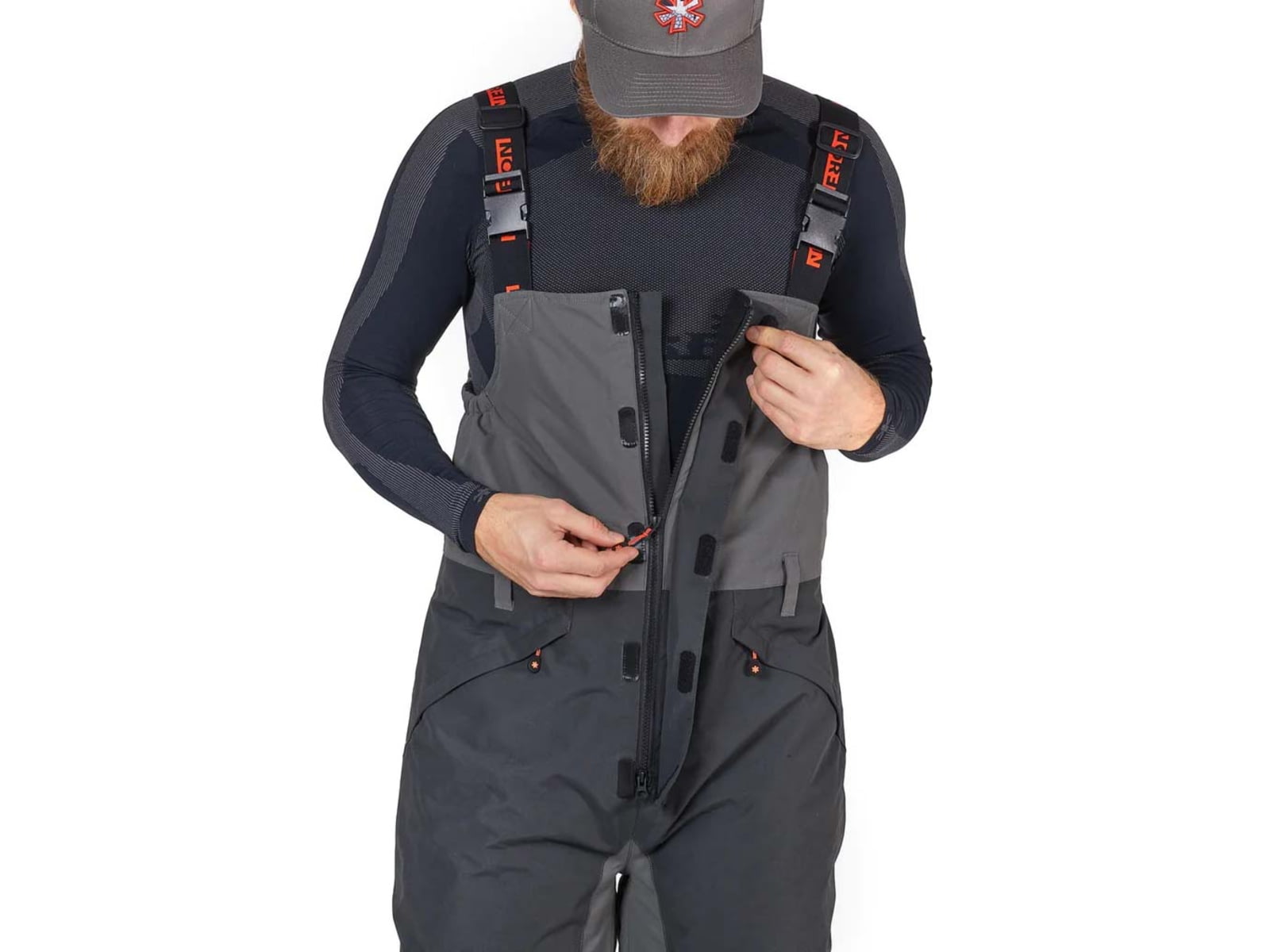 Norfin Boat Insulated Rain Bibs - Mens Gray Black
