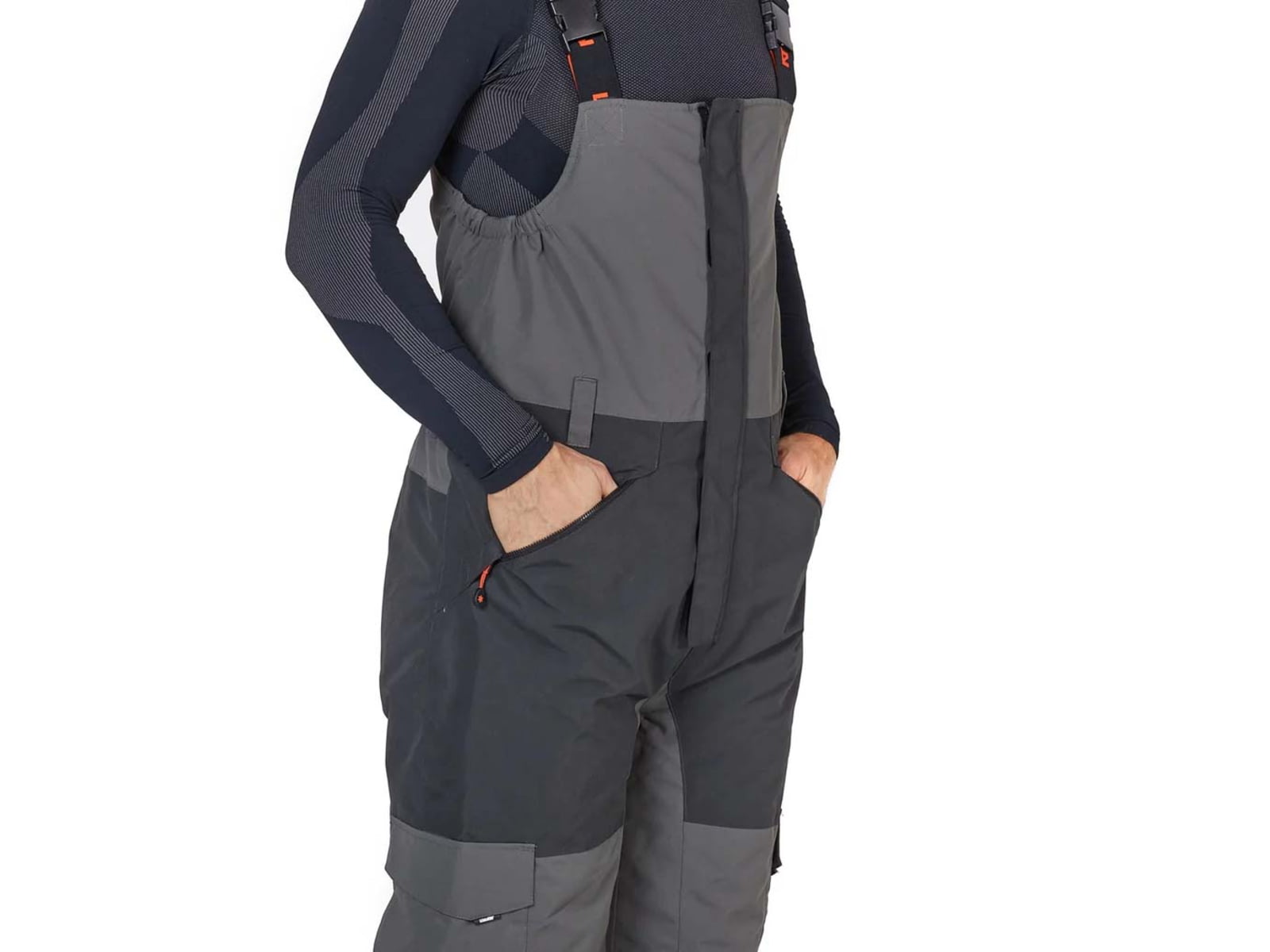 Norfin Boat Insulated Rain Bibs - Mens Gray Black
