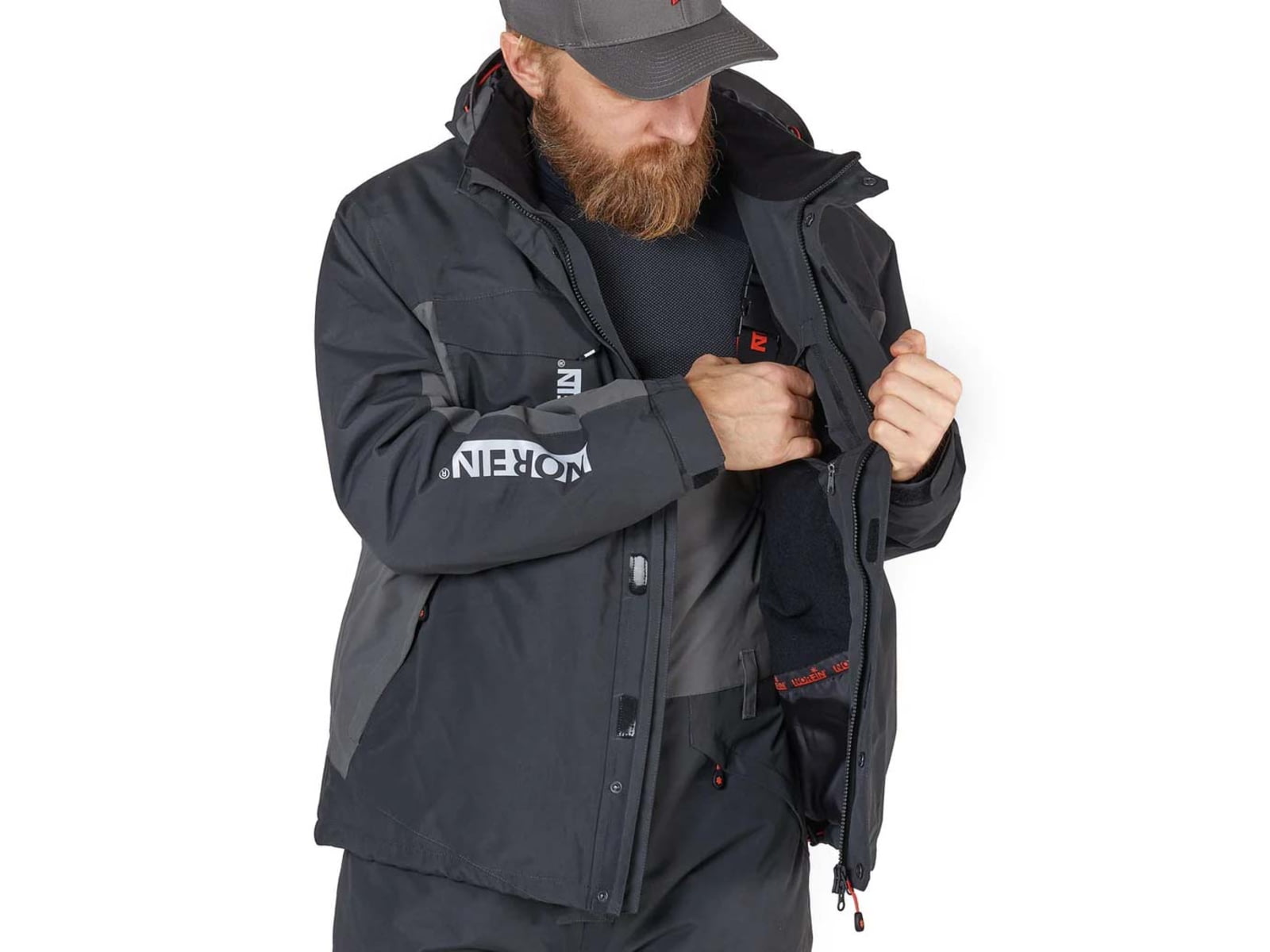 Norfin Boat Insulated Rain Jacket - Mens Gray Black