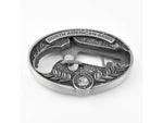North American Arms 1 1/8 Long Rifle Ova Ornate Belt Buckle w/ Secure Clip Release Fits Belts 1 Inch to 1 1/2 Inch Steel NAABBO-L