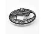North American Arms 1 1/8 Long Rifle Ova Ornate Belt Buckle w/ Secure Clip Release Fits Belts 1 Inch to 1 1/2 Inch Steel NAABBO-L