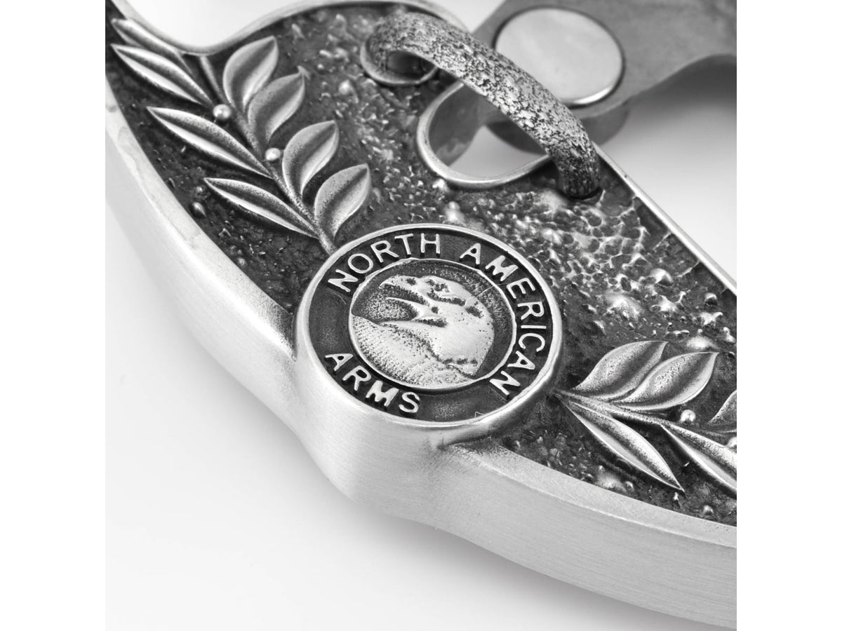 North American Arms 1 1/8 Long Rifle Ova Ornate Belt Buckle w/ Secure Clip Release Fits Belts 1 Inch to 1 1/2 Inch Steel NAABBO-L