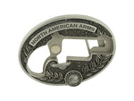 North American Arms 1 1/8 Long Rifle Ova Ornate Belt Buckle w/ Secure Clip Release Fits Belts 1 Inch to 1 1/2 Inch Steel NAABBO-L