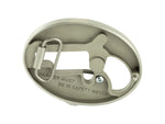 North American Arms 1 1/8 Long Rifle Ova Ornate Belt Buckle w/ Secure Clip Release Fits Belts 1 Inch to 1 1/2 Inch Steel NAABBO-L