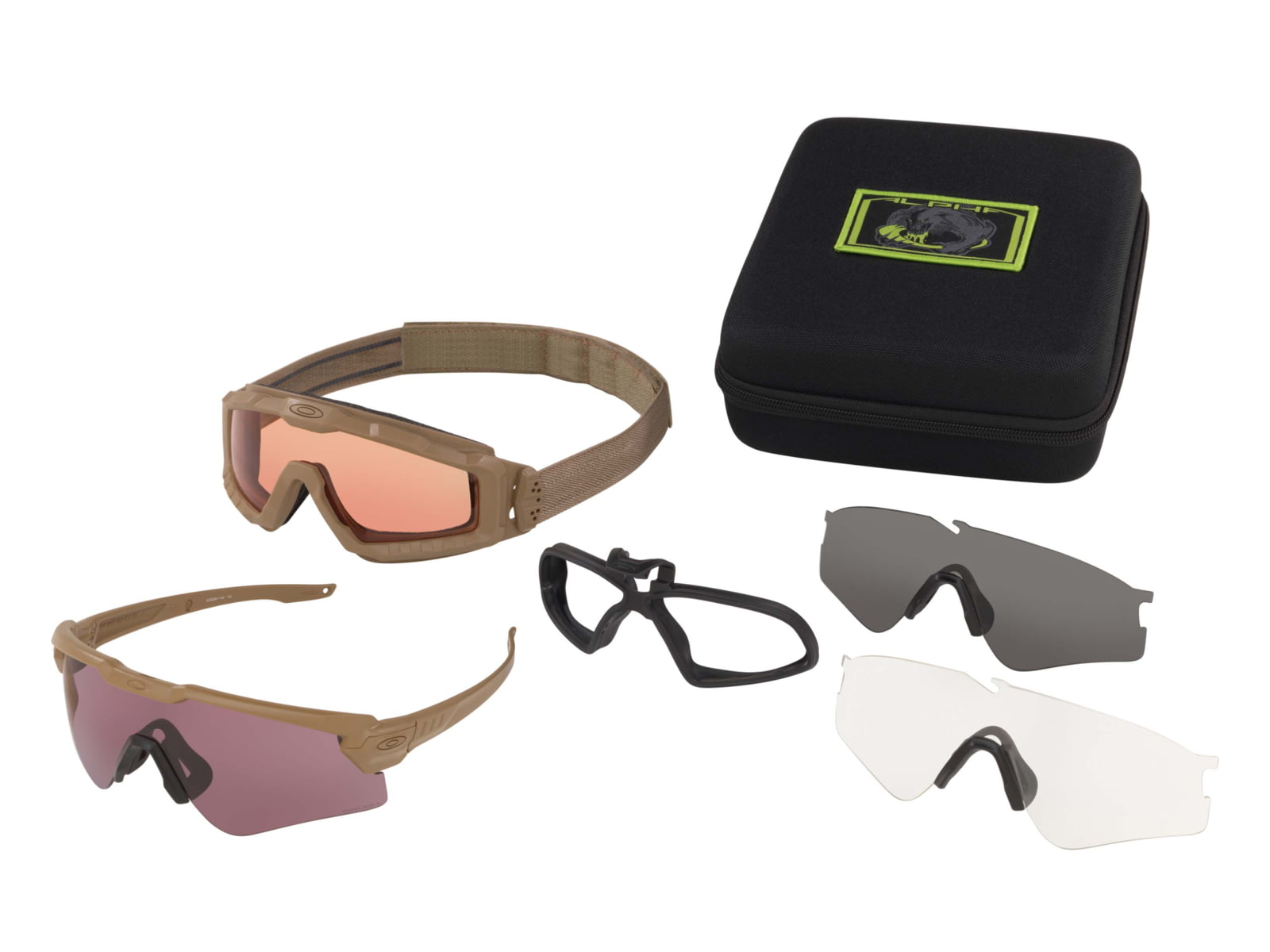 Oakley SI Ballistic M Frame Alpha Kit Tan Frame Clear/Gray/Prizm TR22/Prizm TR45 Lens