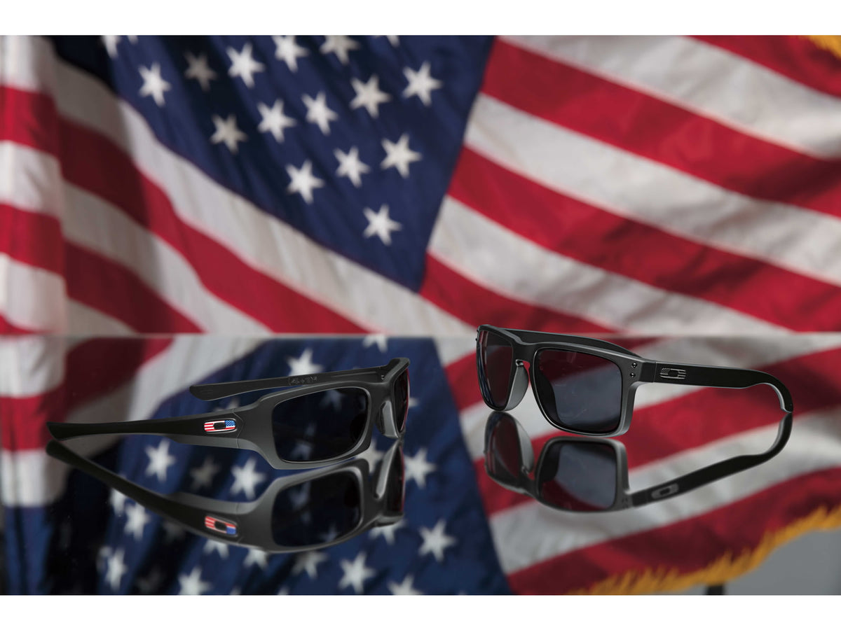 Oakley SI Holbrook Tonal Flag Collection Sunglasses Matte Black frame Grey Lens OO9102-E555