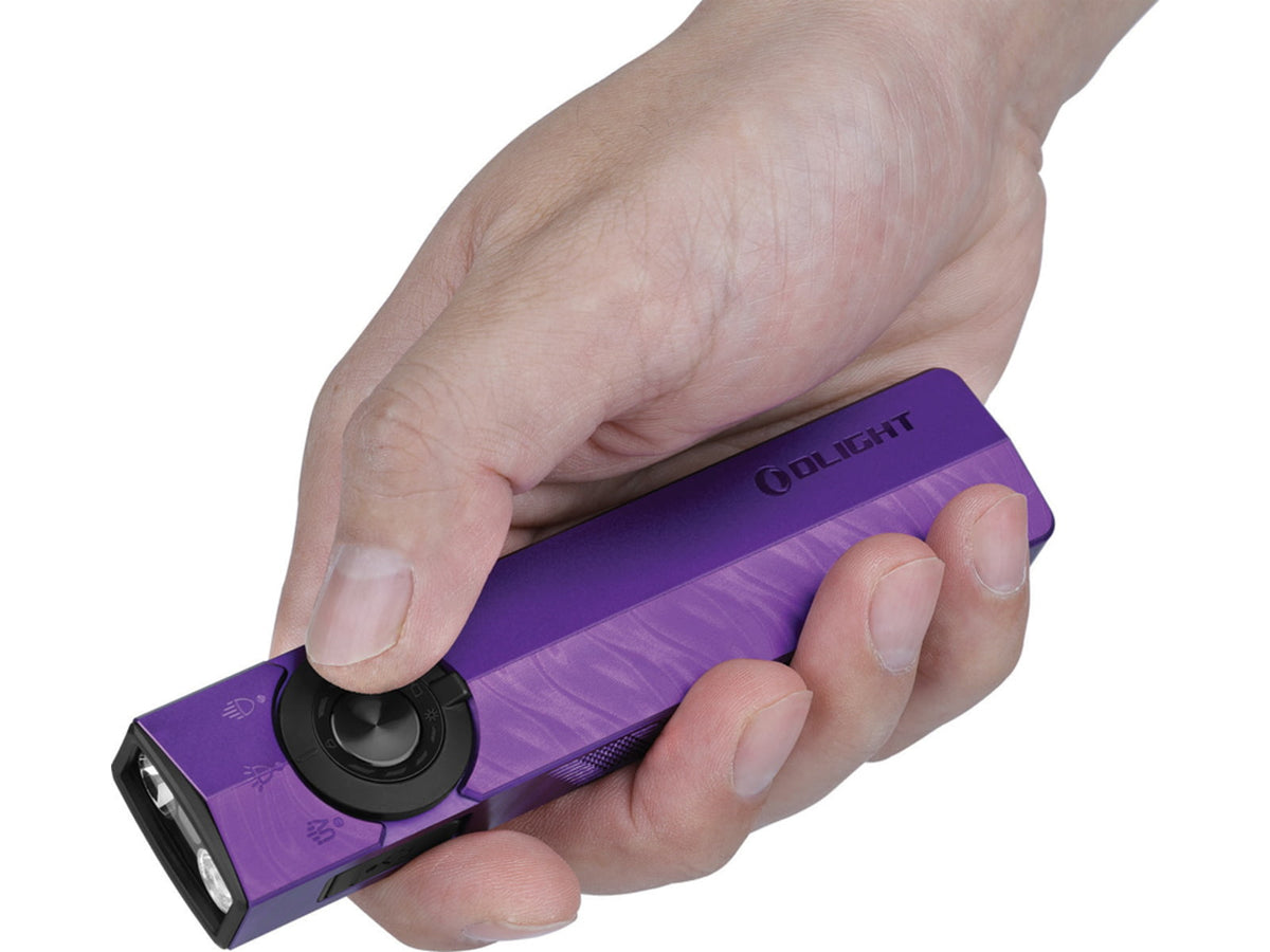 Olight ArkPro Rechargeable 1500 Lumen EDC Flashlight with UV Light / Green Laser Nebula Violet ARKPRO3RNVCW