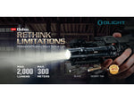 Olight Odin 2000 Lumens LED Rechargeable Flashlight Black