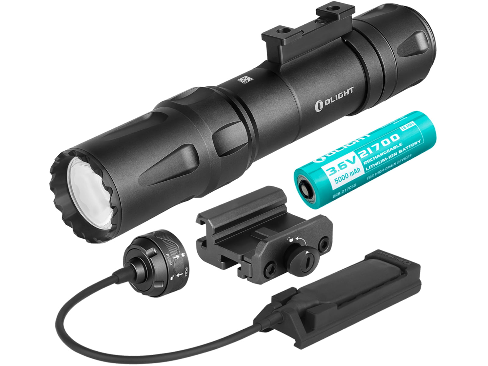 Olight Odin 2000 Lumens LED Rechargeable Flashlight Black