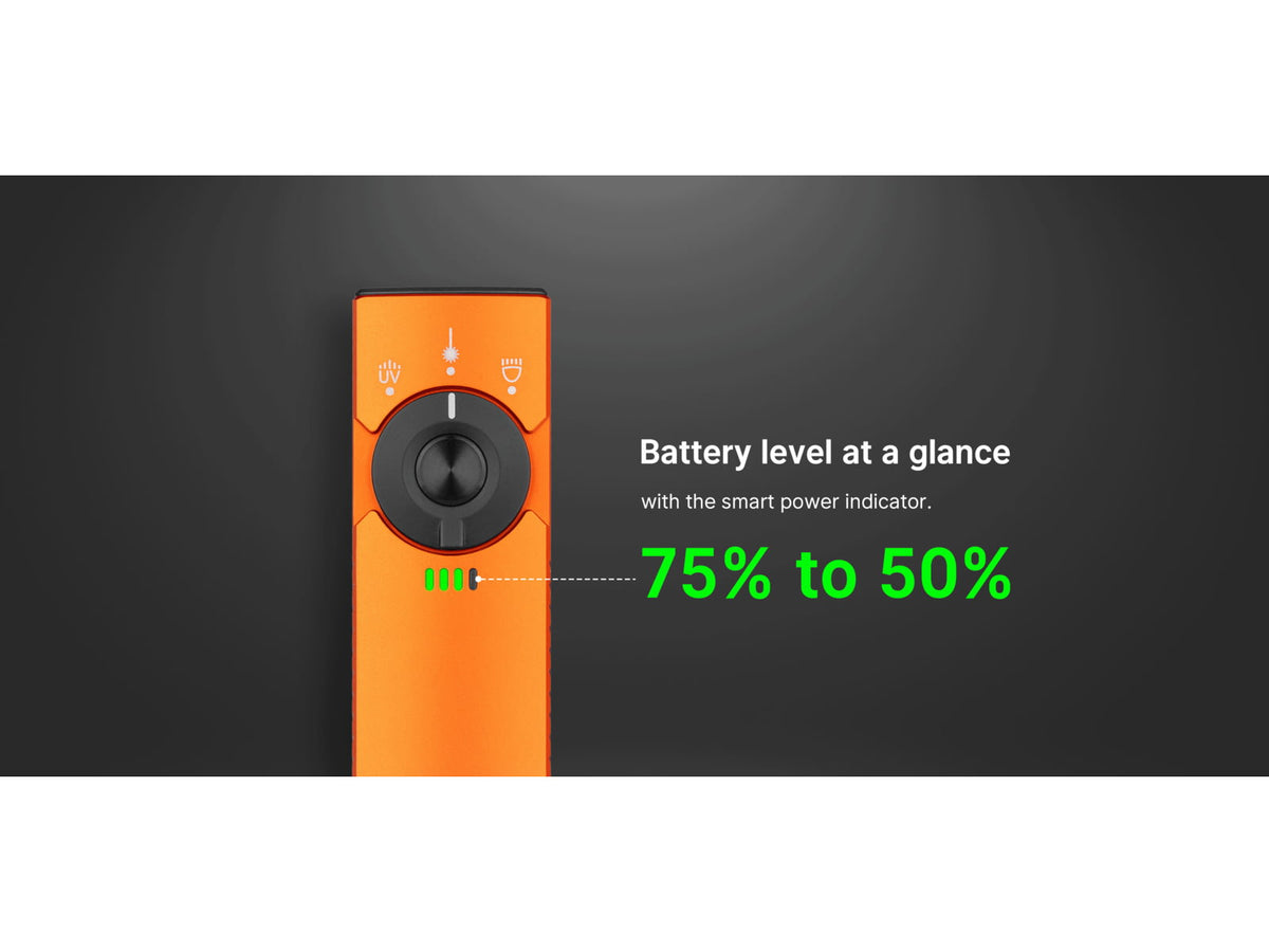 Olight Arkfeld Pro 1300 Lumens LED Rechargeable Flashlight with UV Light & Green Laser Black