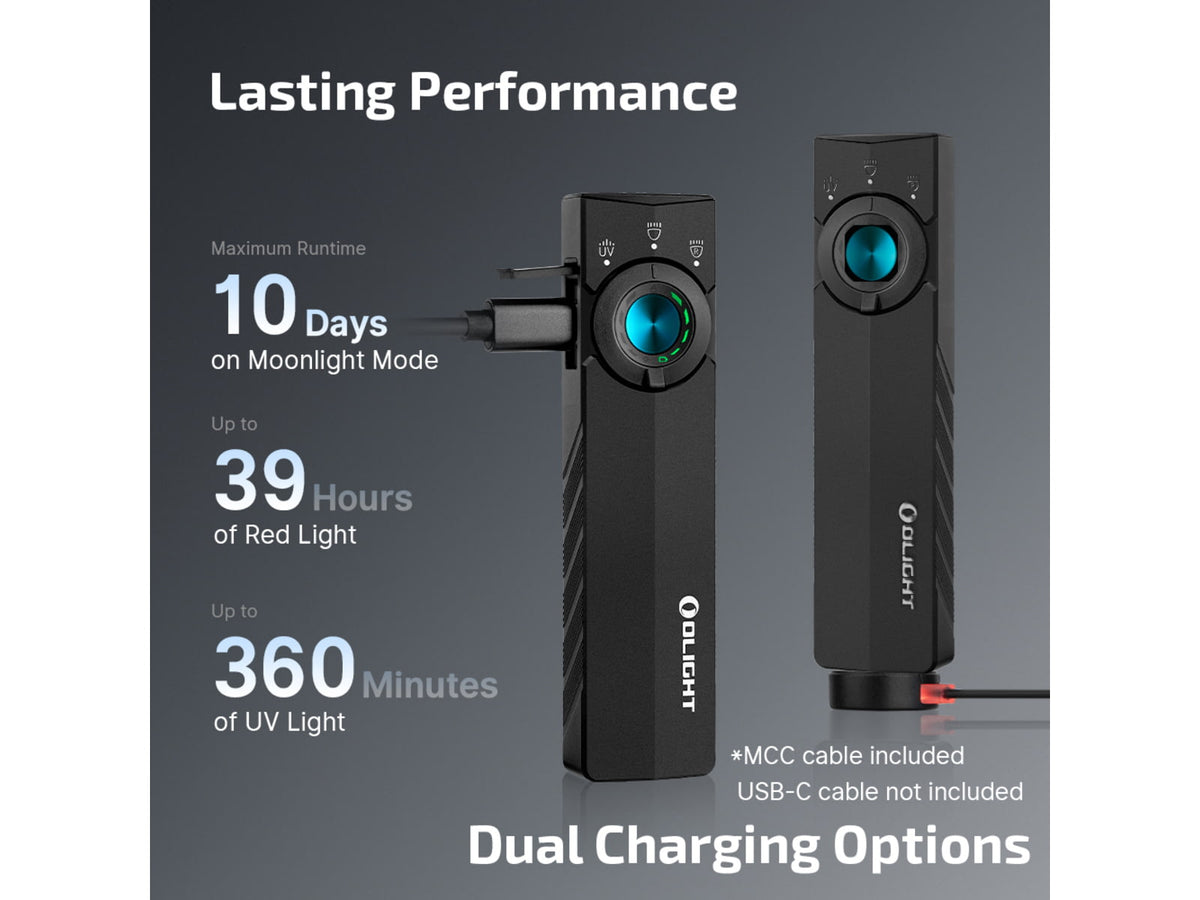 Olight ArkPro Lite Rechargeable 1200 Lumen EDC Flashlight with UV Light Black 6977261694474