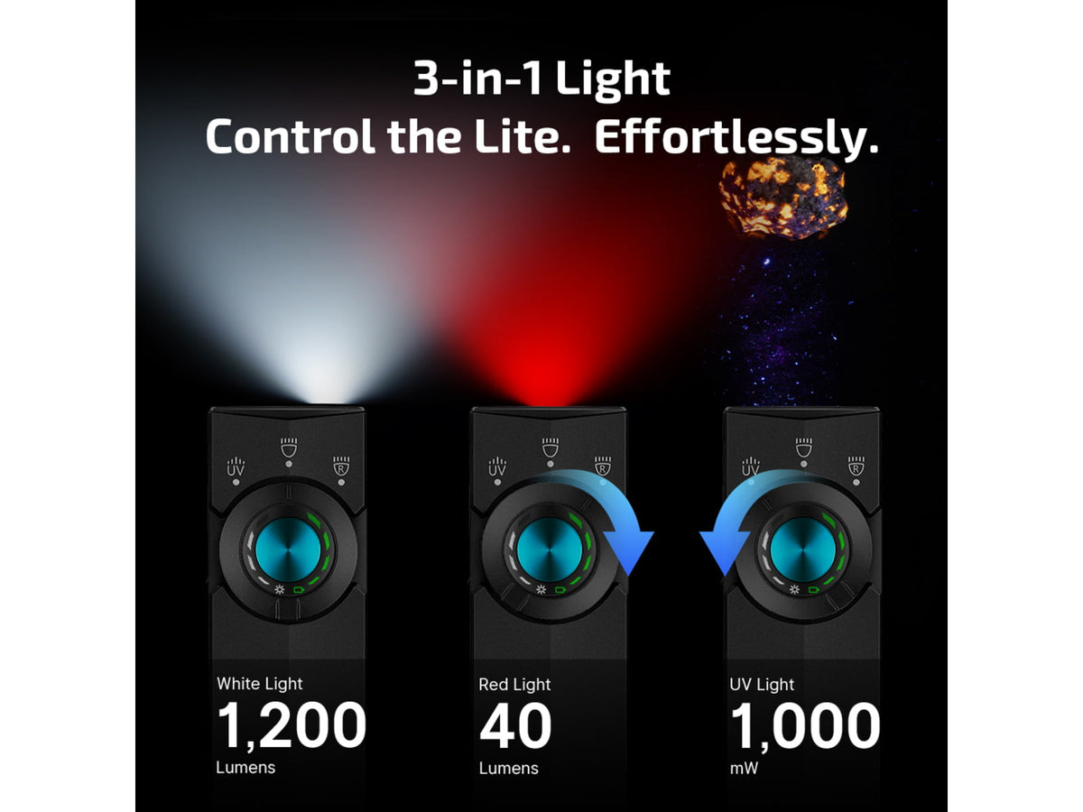 Olight ArkPro Lite Rechargeable 1200 Lumen EDC Flashlight with UV Light Black 6977261694474