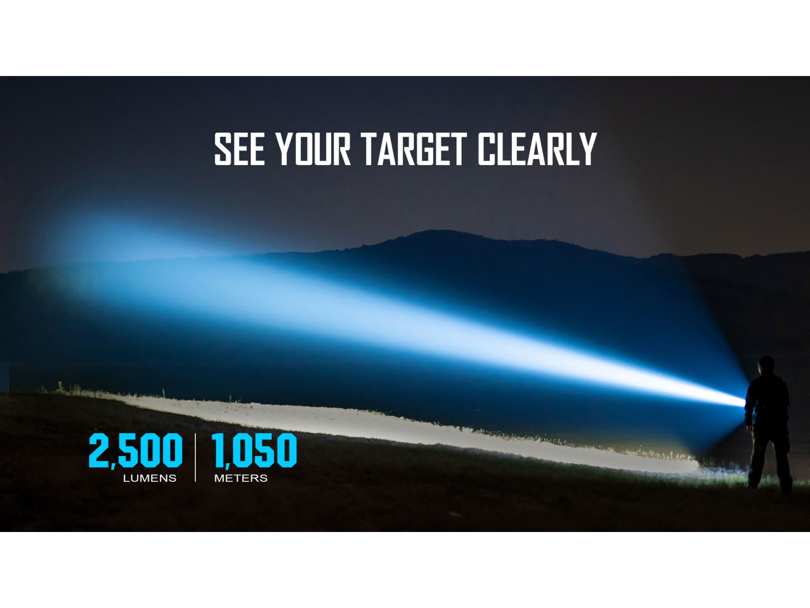 Olight Javelot Pro 2 Long Throw 2500 Lumens LED Rechargeable Flashlight Black