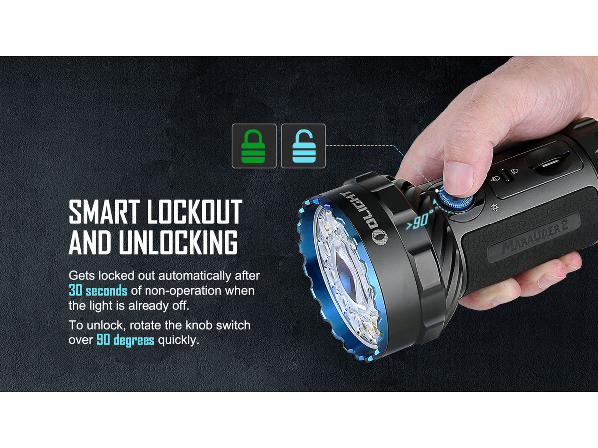 Olight Marauder 2 14000 Lumens LED Long Throw Rechargeable Flashlight Black