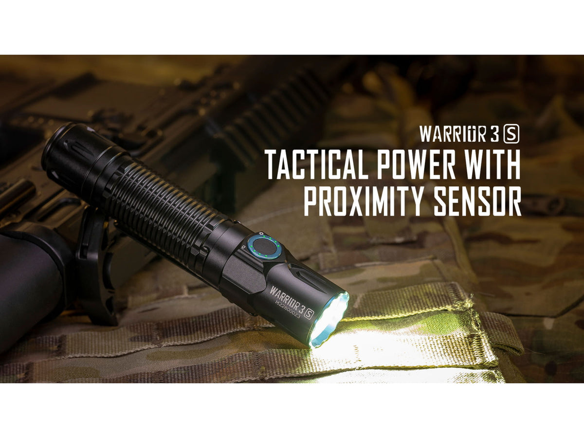 Olight Warrior 3S 2300 Lumens LED Rechargeable Tactical Flashlight Black 6972378125538