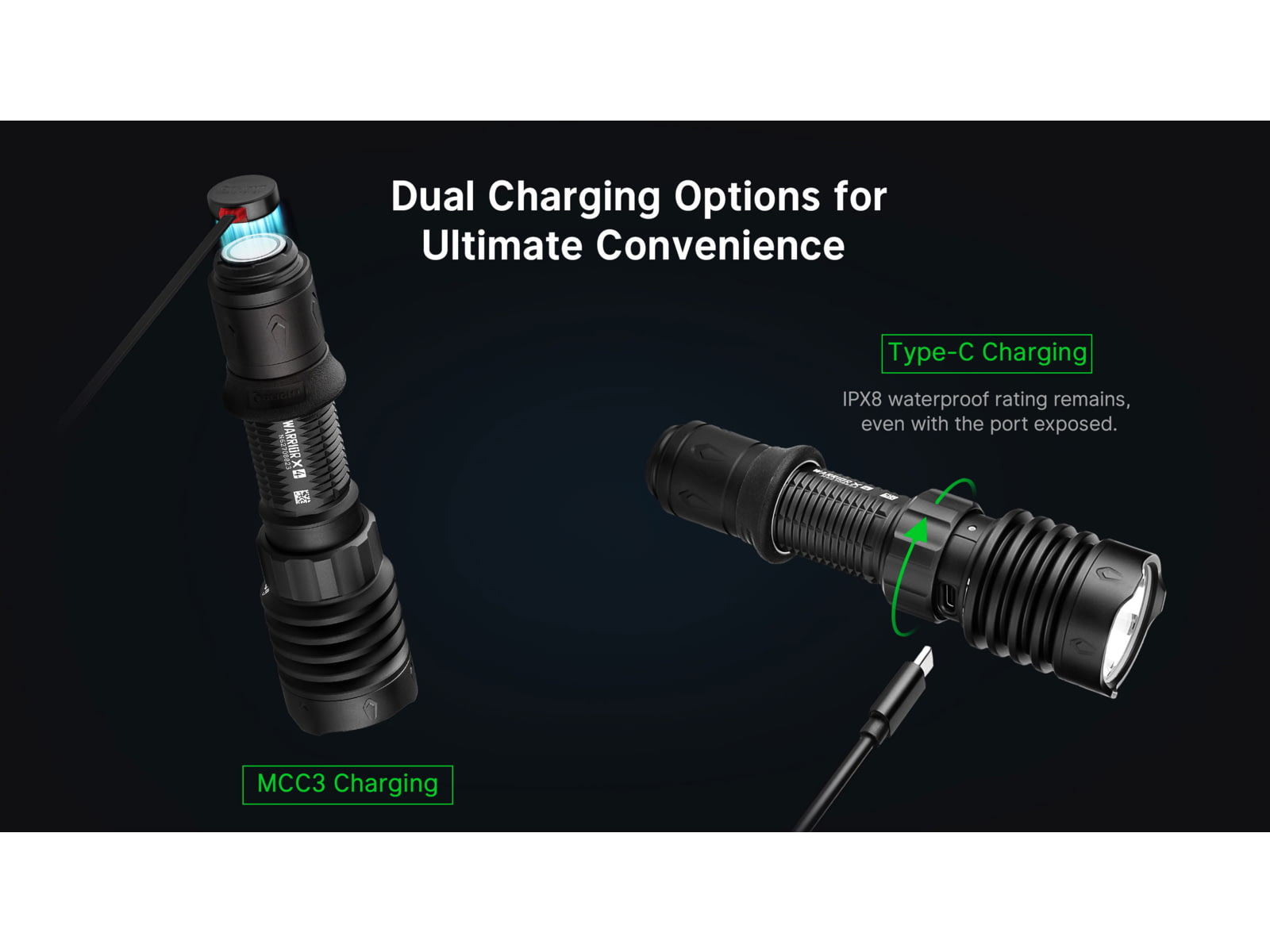 Olight Warrior X4 Lithium Ion 2600 Lumens LED Flashlight Matte Black