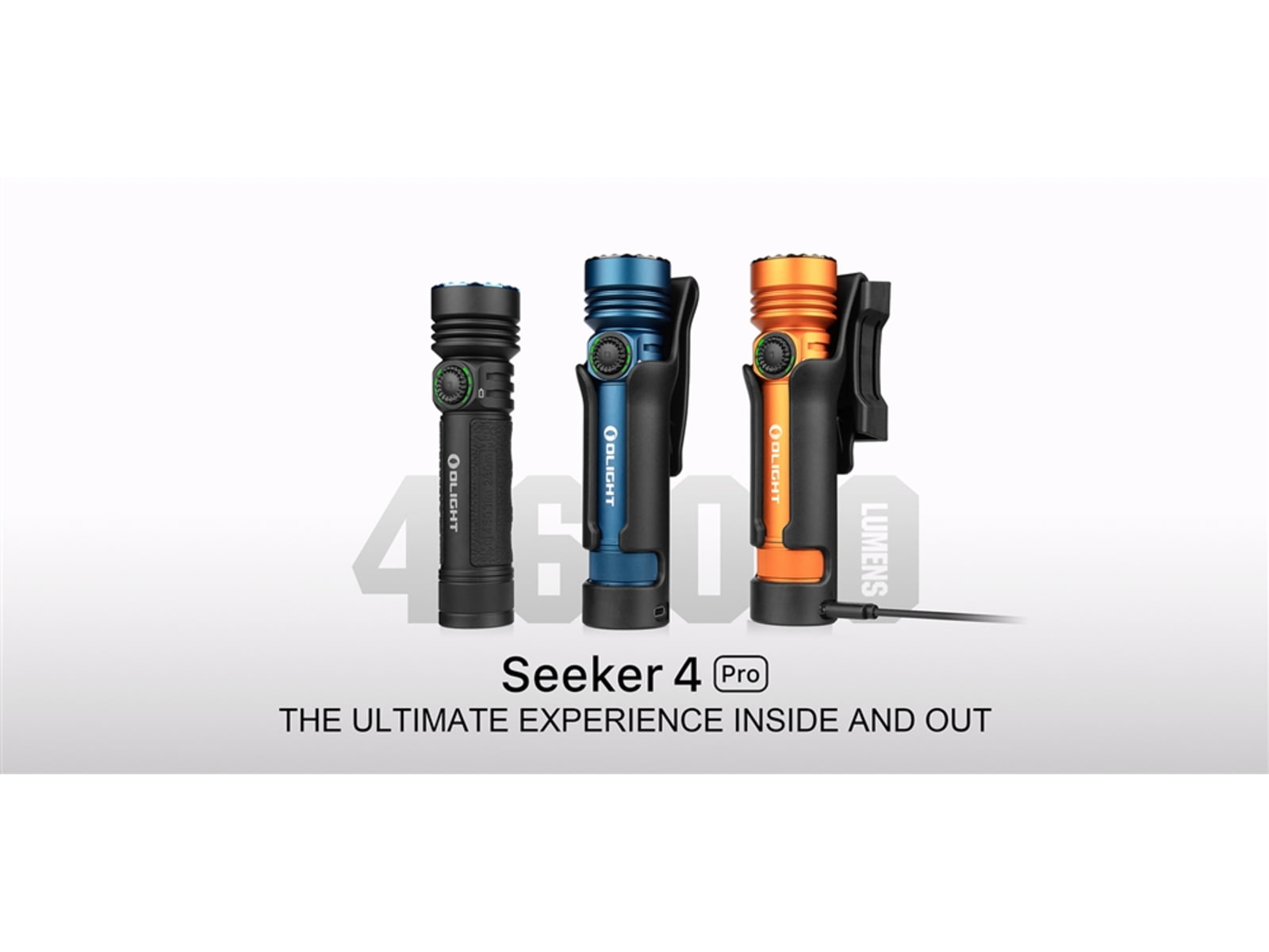 Olight Seeker 4 Pro CW 4600 Lumens LED Rechargeable Flashlight Black