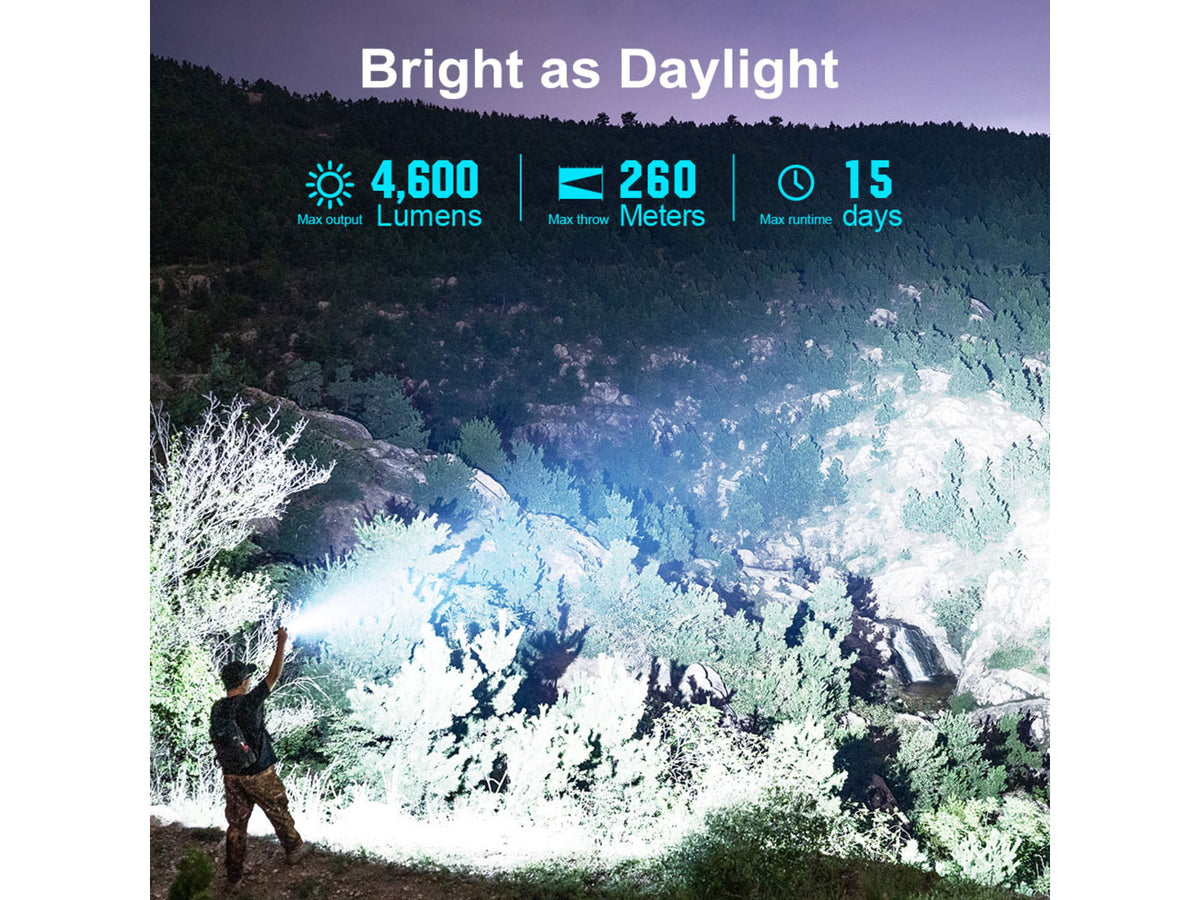 Olight Seeker 4 Pro CW Rechargeable 4600 Lumens LED Flashlight Black SEEKER4PROMTBKCW