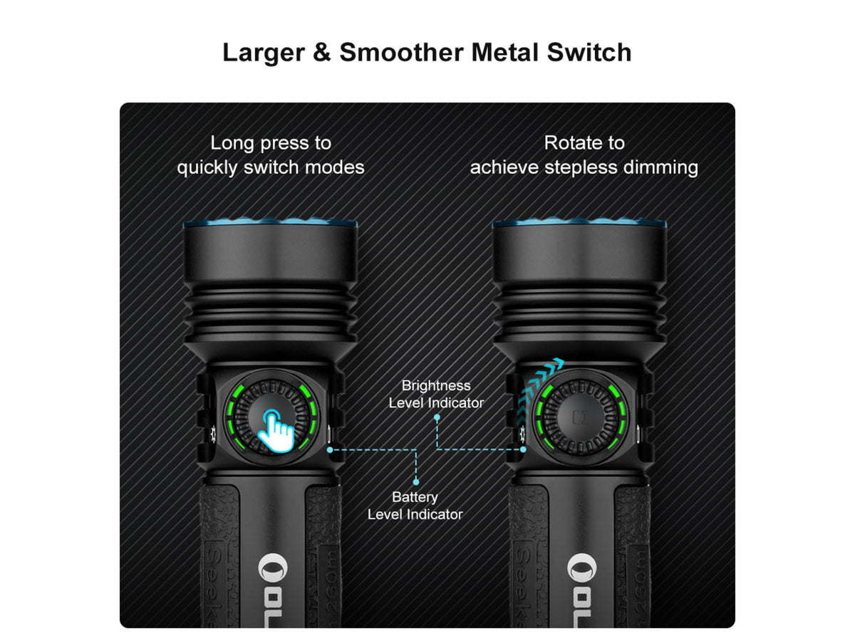 Olight Seeker 4 Pro CW Rechargeable 4600 Lumens LED Flashlight Black SEEKER4PROMTBKCW