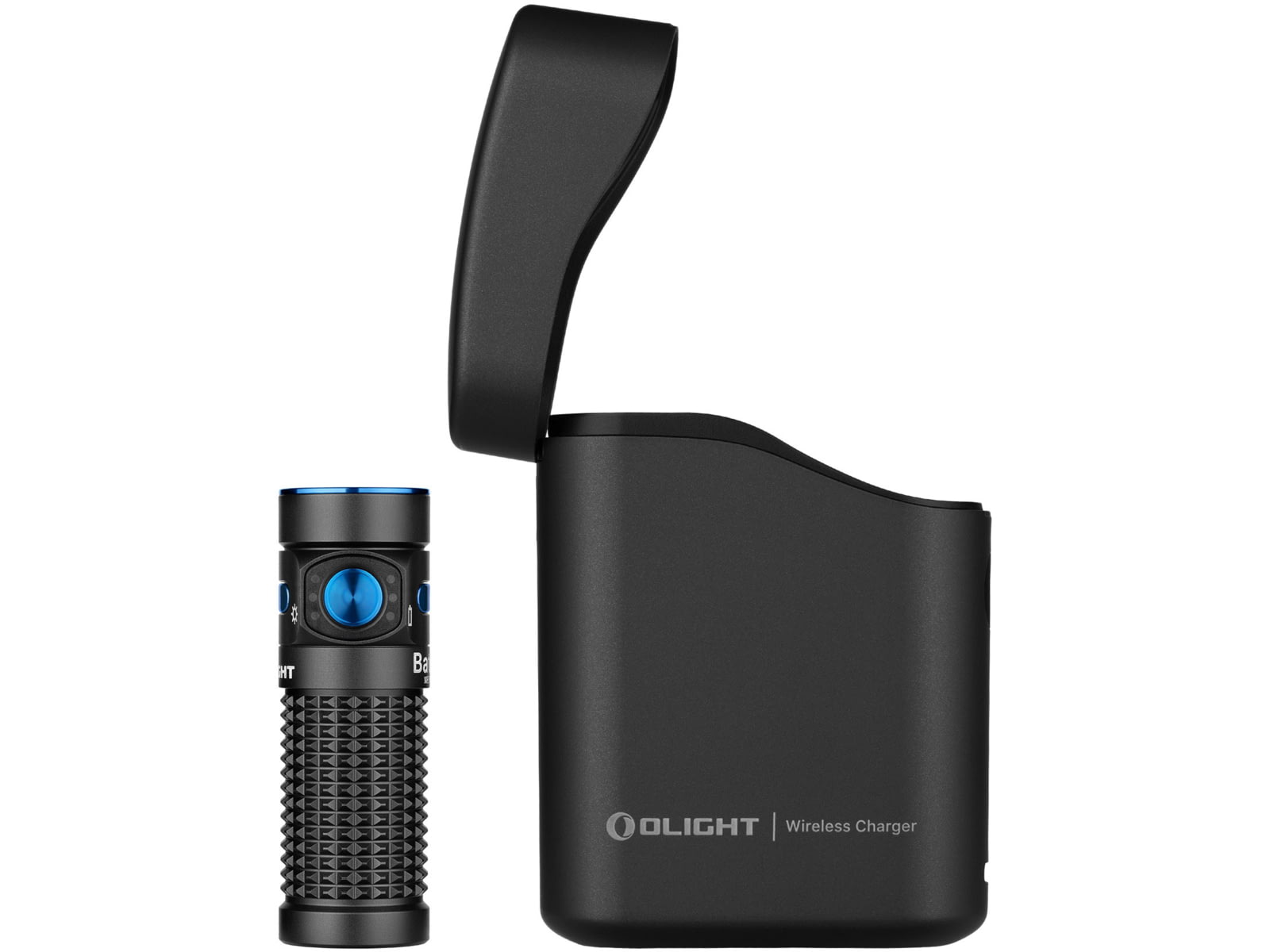 Olight Baton 4 Premium Edition Lithium Ion 1300 Lumens LED Flashlight w/ Wireless Charging Case Black