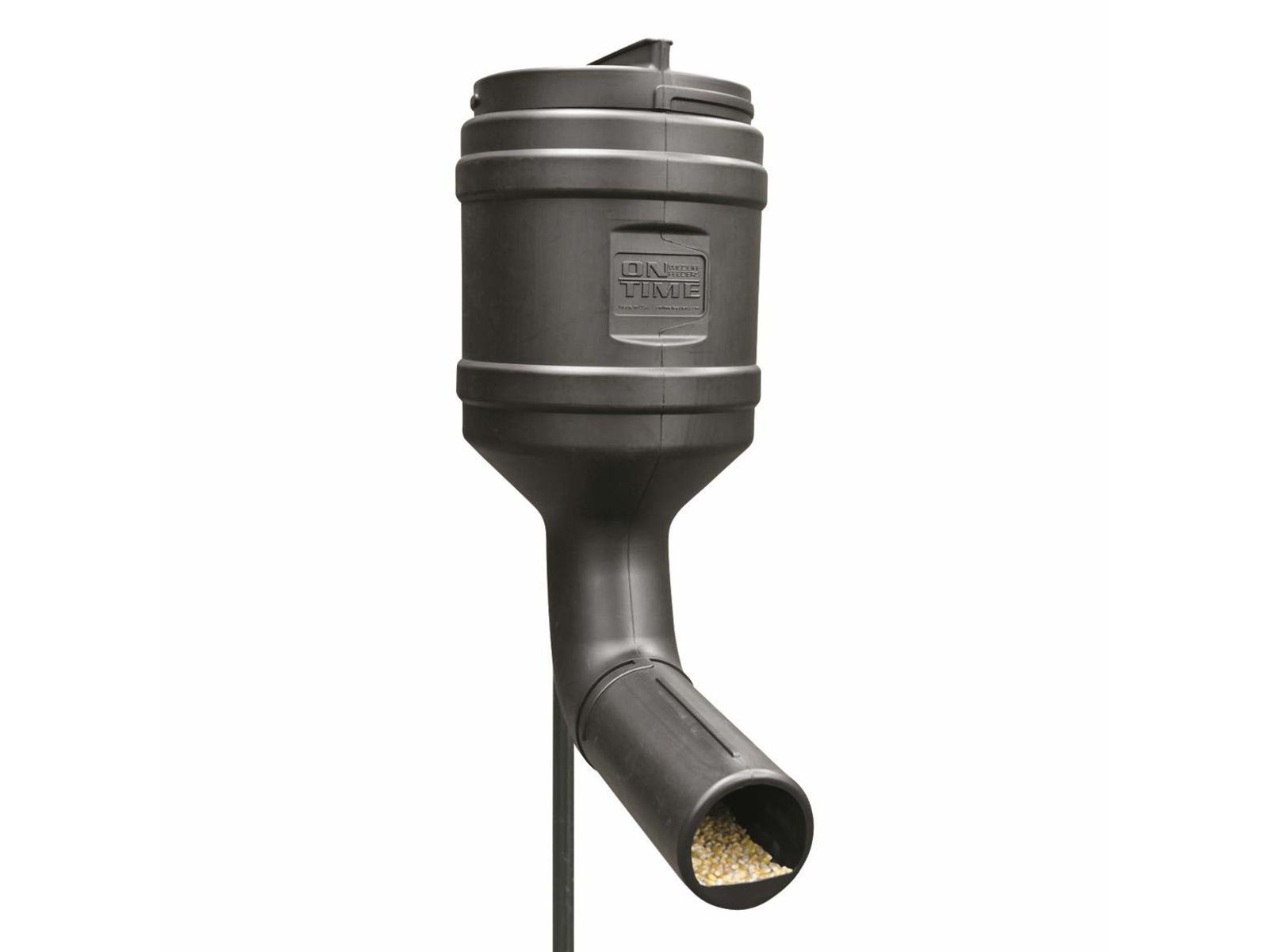 On Time Wildlife Feeders T Post Gravity Feeder 80 Lb Black