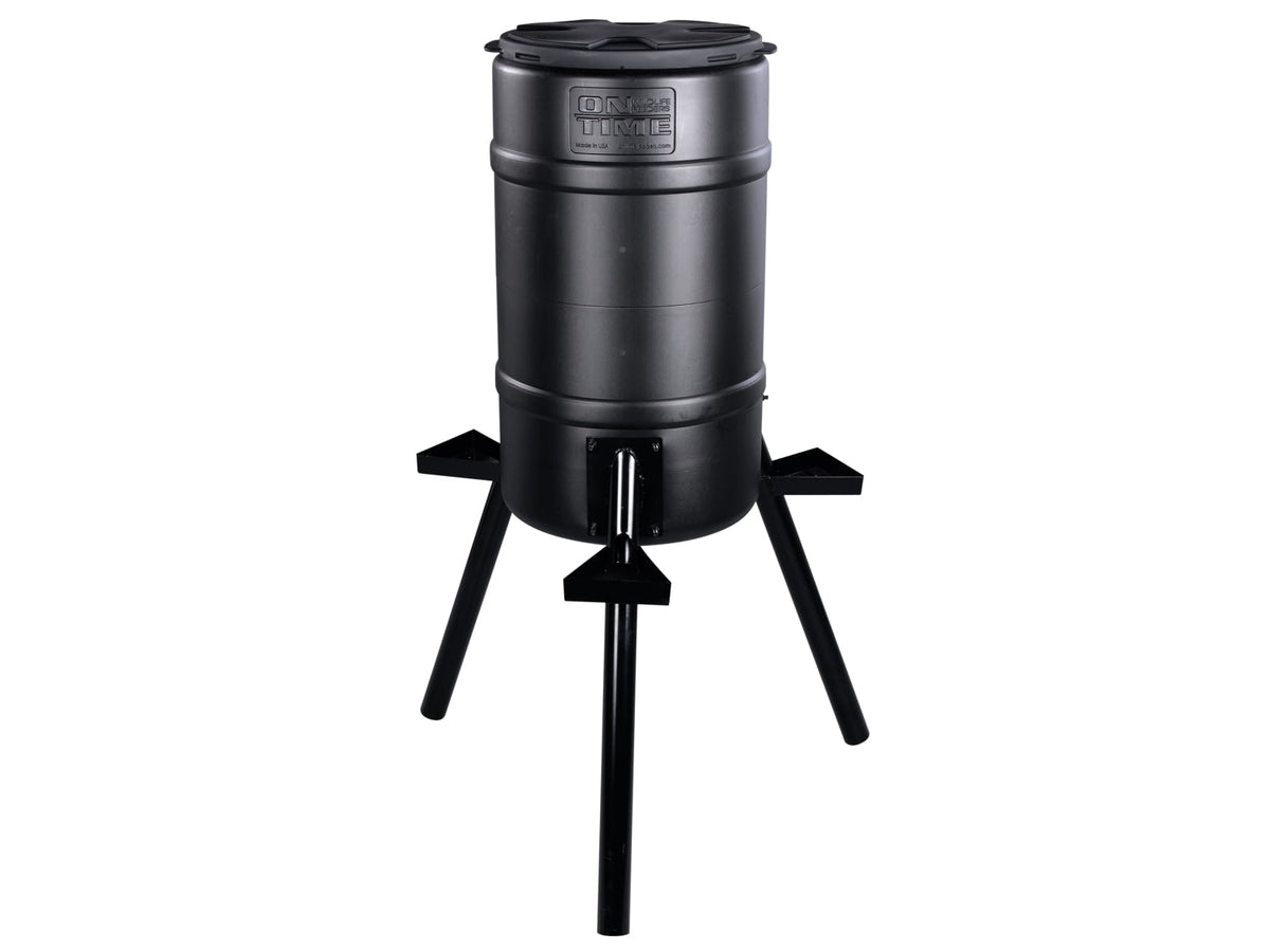 On Time Wildlife Feeders Buckeye Gravity Feeder 200 Lb Black 71540