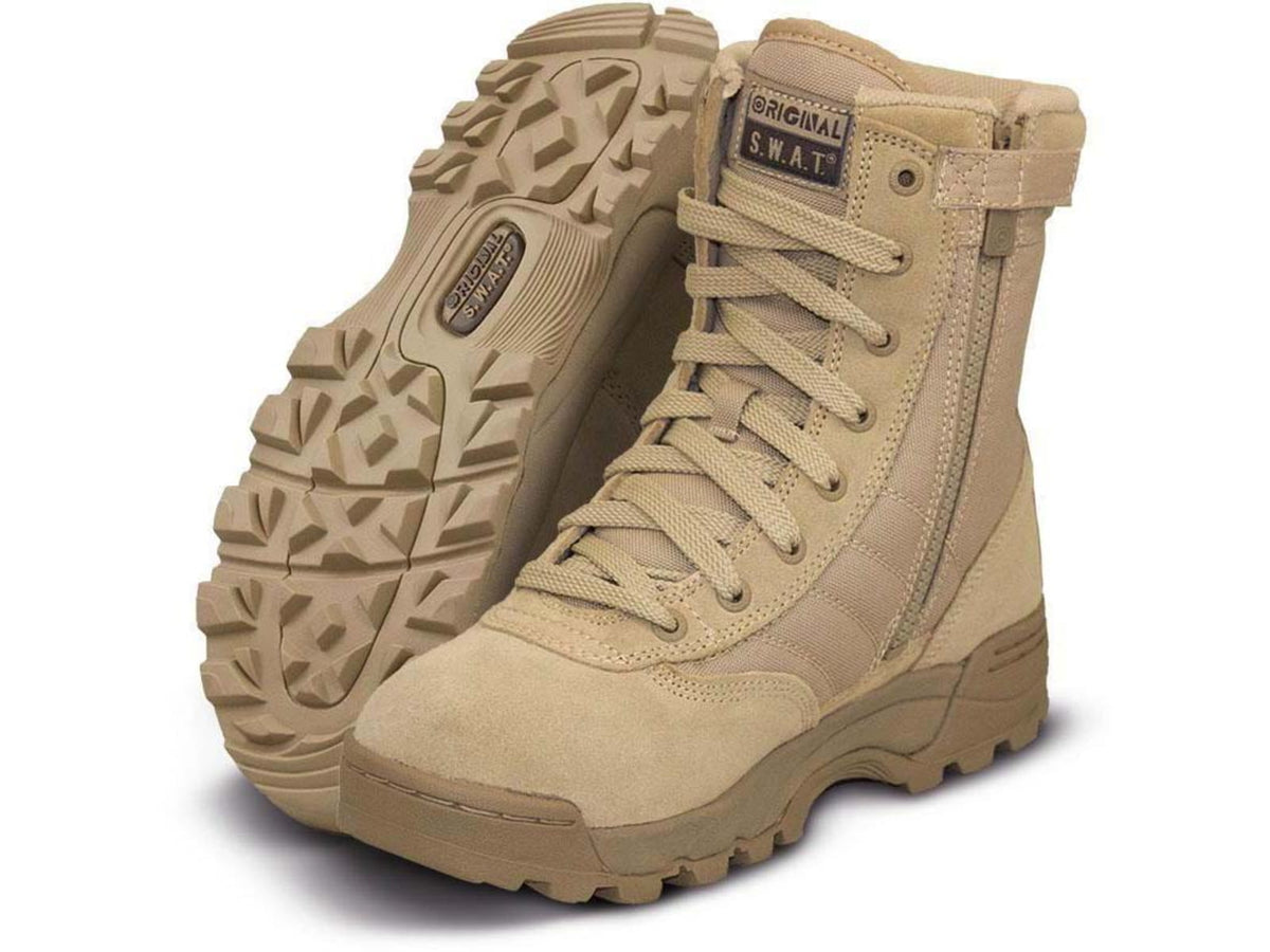 Original S.W.A.T. Classic 9in. Side Zip Wide Tactical Boots Tan 12 Wide