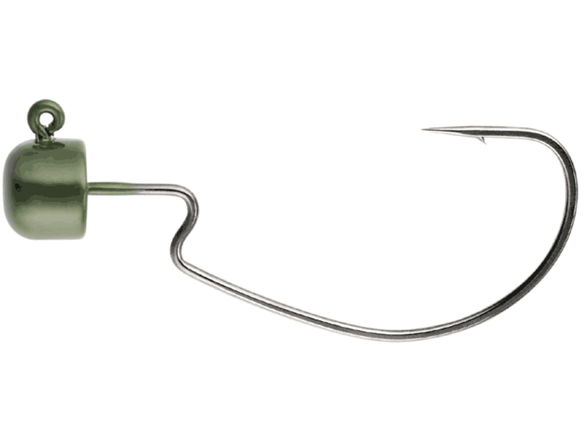 Owner Hooks Block Head Offset Hook Green Pumpkin 1/0 - 1/16oz. 4155GP-011