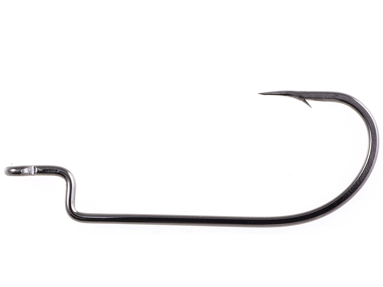 Owner Hooks Worm Hook with Cutting Point Wide Gap 3X Strong Offset Black Chrome Size