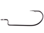 Owner Hooks Worm Hook with Cutting Point Wide Gap 3X Strong Offset Black Chrome Size