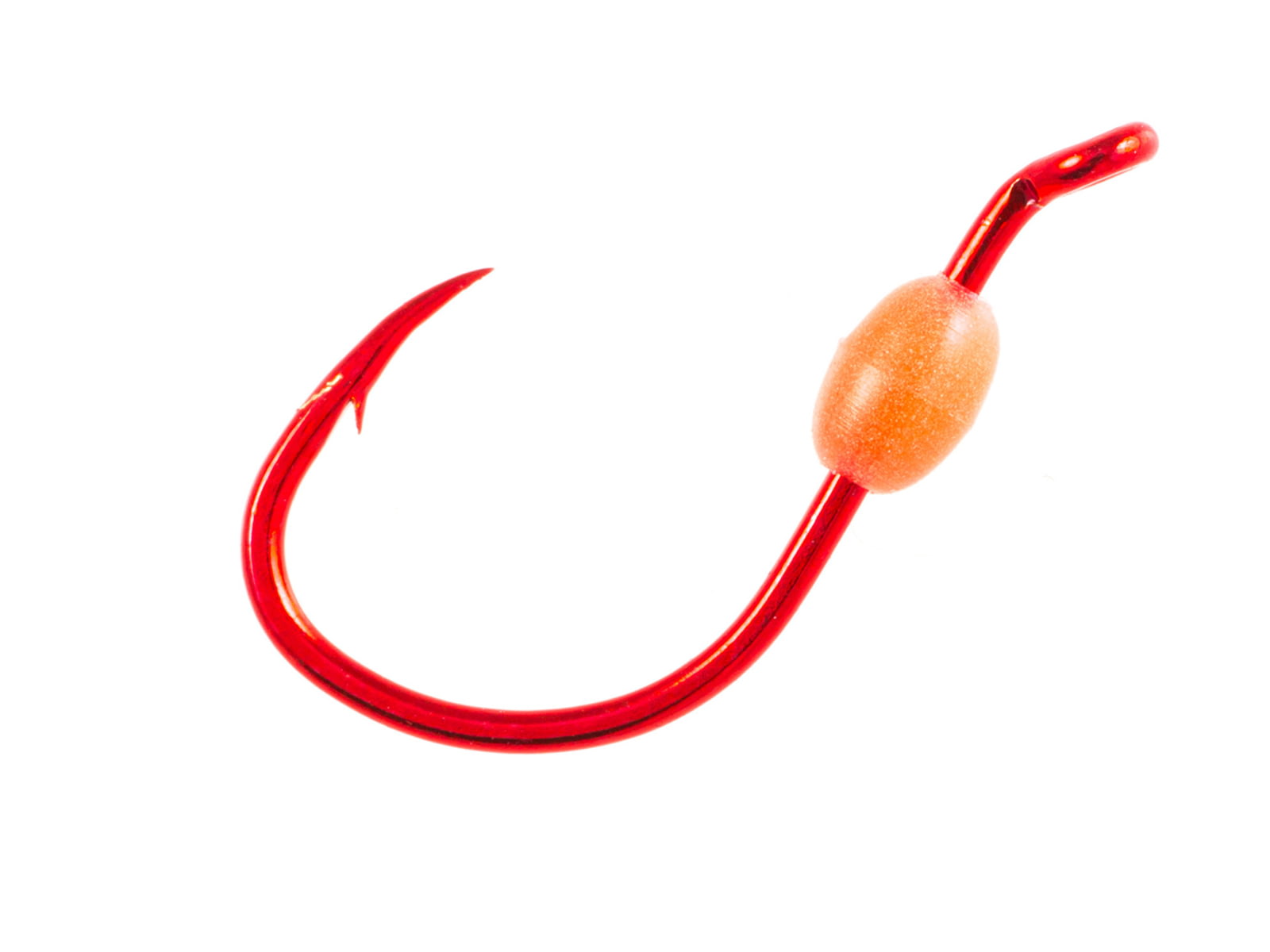 Owner Hooks Walleye Bait Hook with Hot Glow Bead Needle Point All Purpose Red Size 4 9 Per Pack