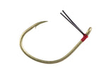 Owner Hooks Wacky Bass Hook with Weed-guard Needle Point Weedless Camo Green Size 1 4 Per Pack