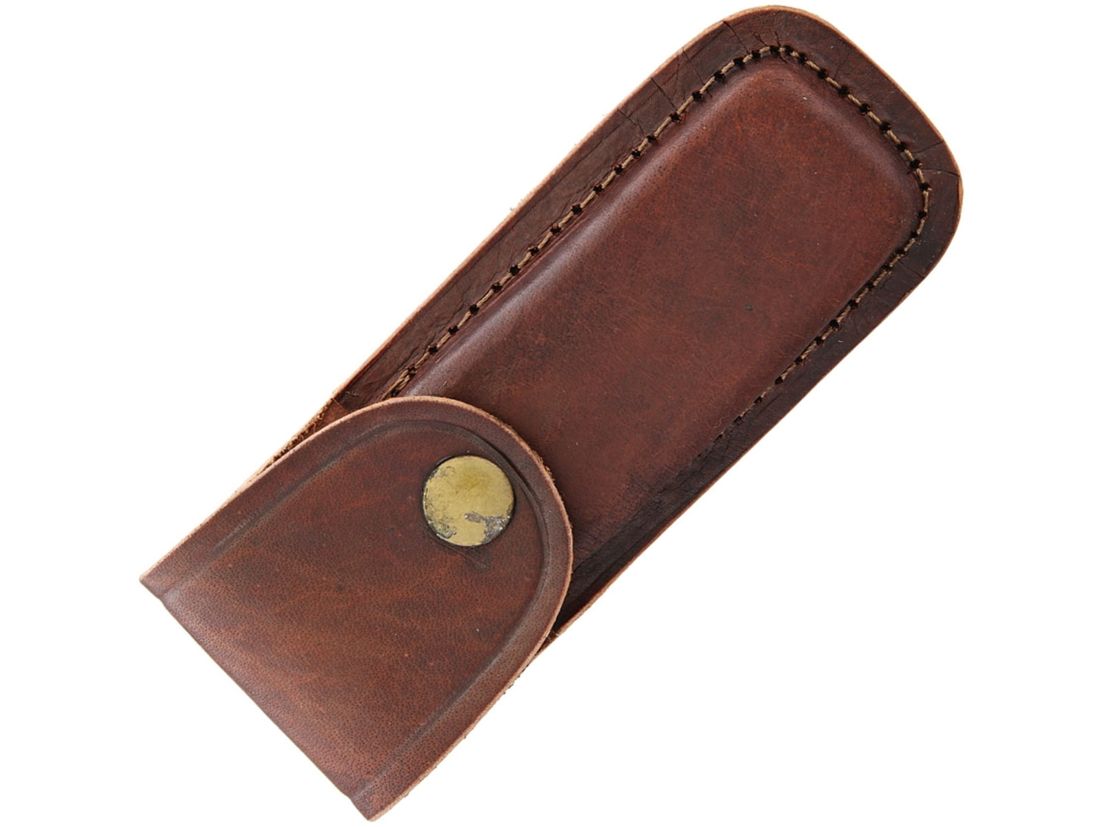 Pakistan Belt Sheath Brown Leather Construction Fits Folding Knife Up To 5in Closed 203323-5