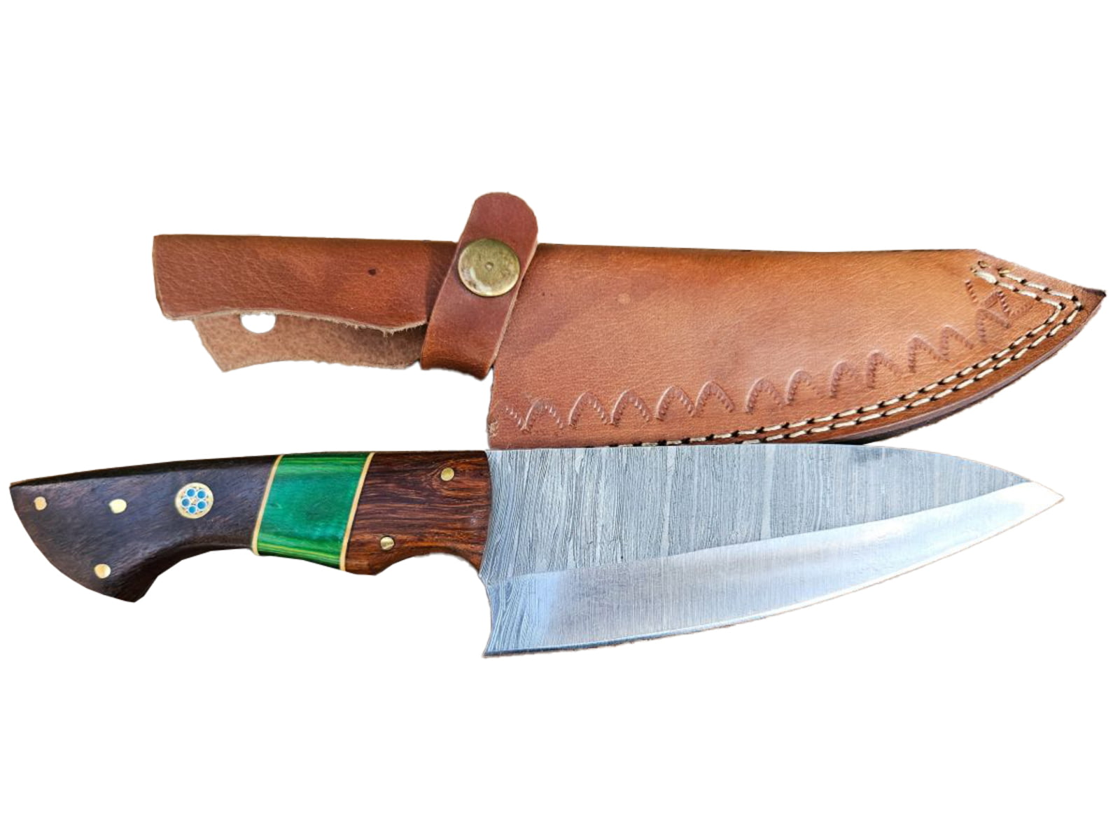 Paladin Damascus Steel Carving Knife 6 in Blade Damascus Steel Wood