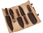 Paladin Japanese Santoku Chef Kitchen Knife Set - 5 Pieces Damascus Hardwood