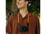 Peak Design Form Leather Camera Strap Amber Neck